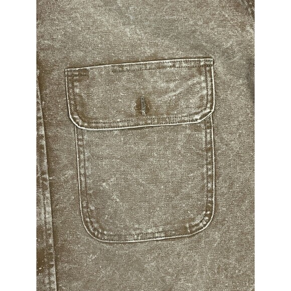 Carhartt Rugged Outdoor Vintage Canvas Acid Wash Chore Shirt Mens XL USA Made - Picture 13 of 16